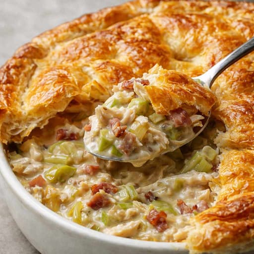 Creamy Turkey, Leek, and Bacon Pie image