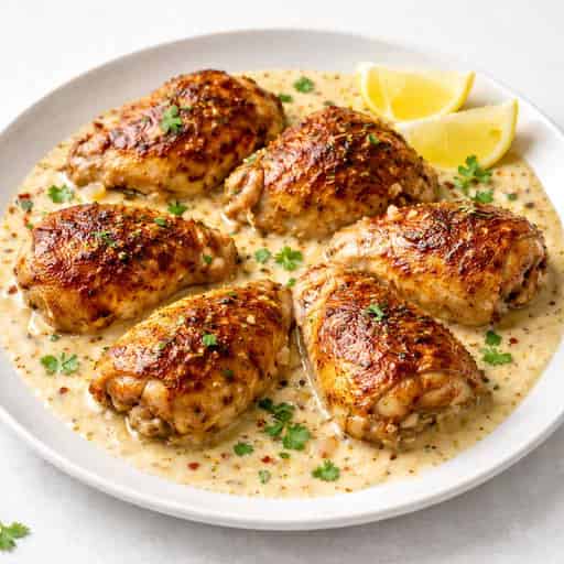 Garlic Butter Chicken Thighs in Parmesan Cream