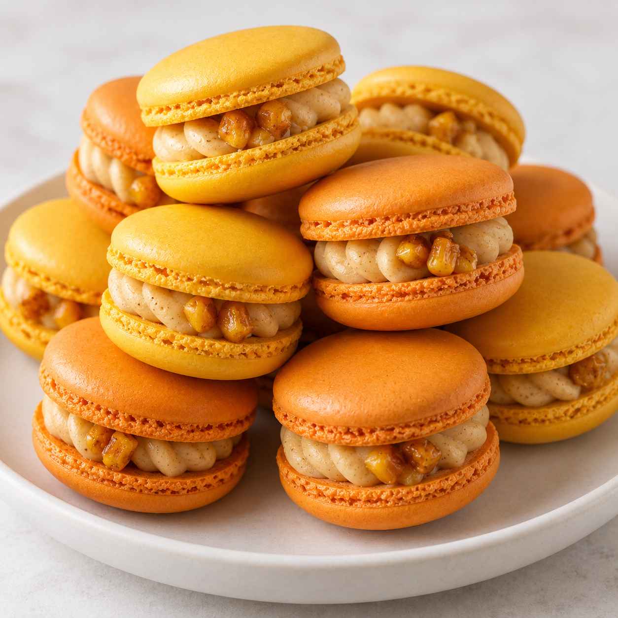 Autumn Garden Macaron with Spiced Pumpkin Cream