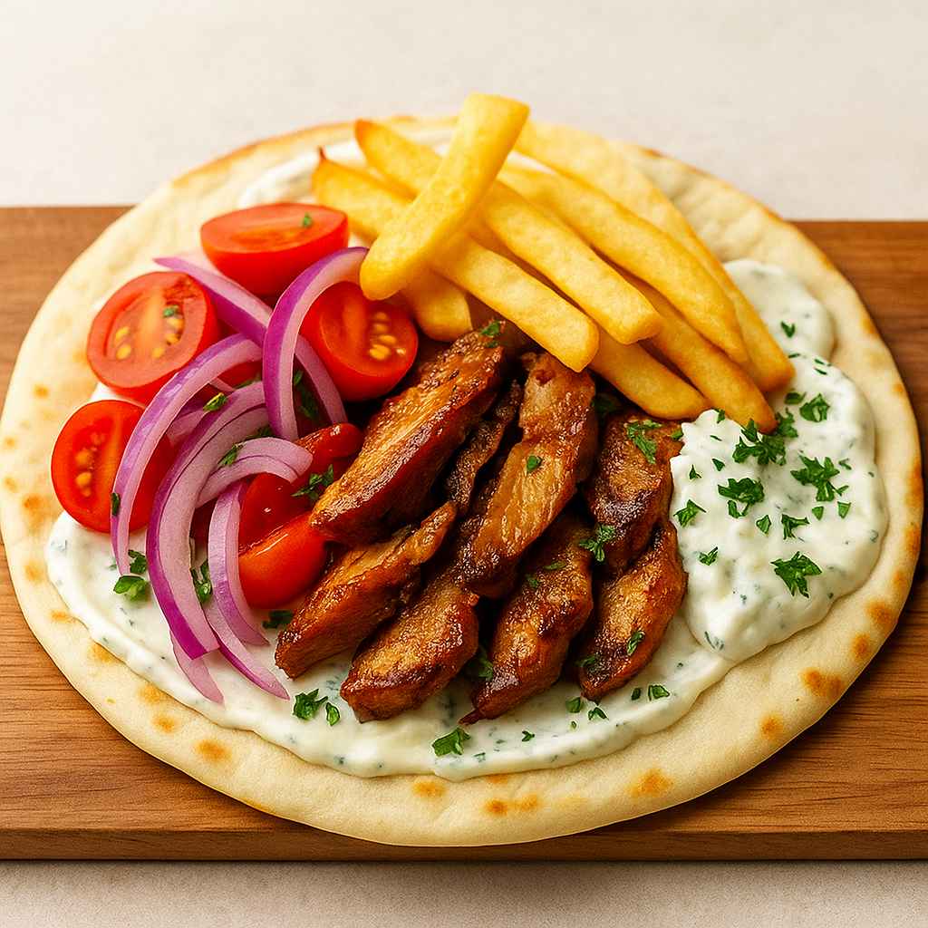 Chicken Gyro Wraps with Roasted Garlic Tzatziki