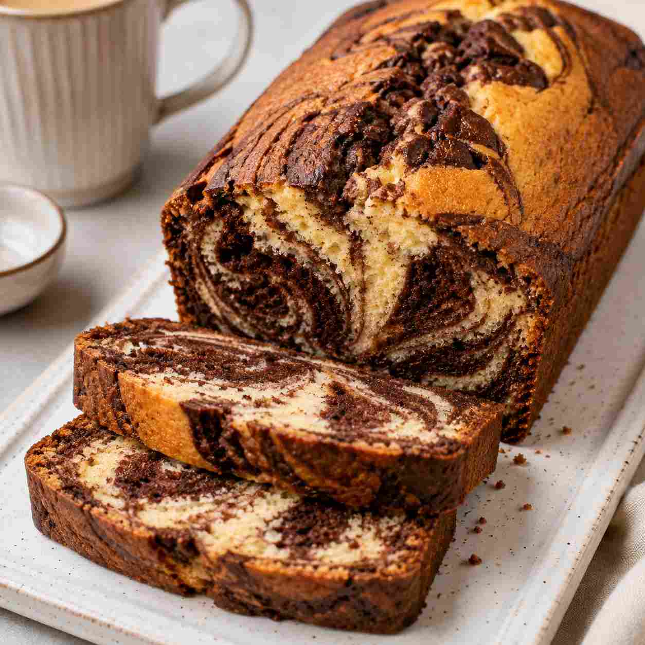 Swirled Chocolate Vanilla Marble Cake Nostalgia