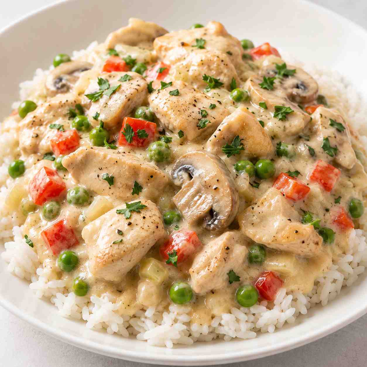 Creamy Chicken Ala King Rice