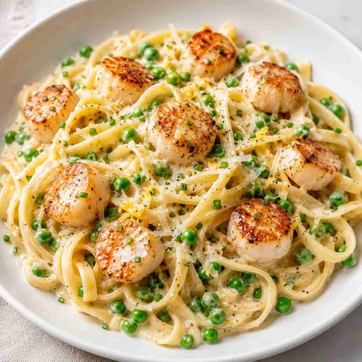 Creamy Fettuccine with Scallops