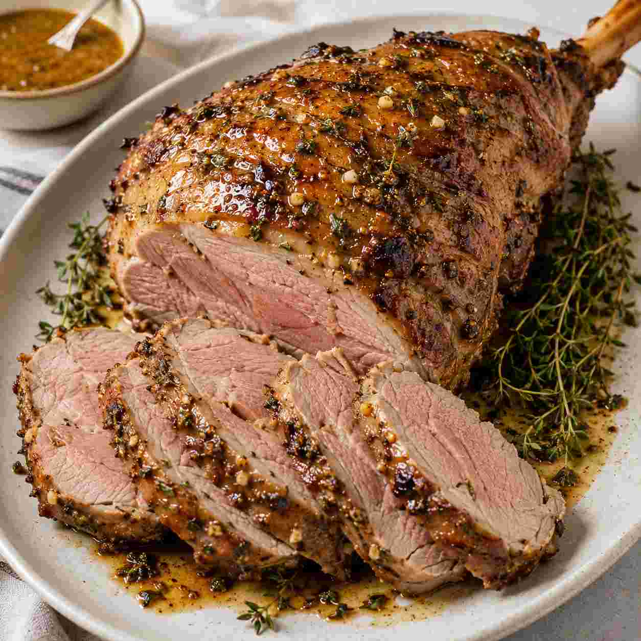 Easy Honey-Mustard Leg of Lamb