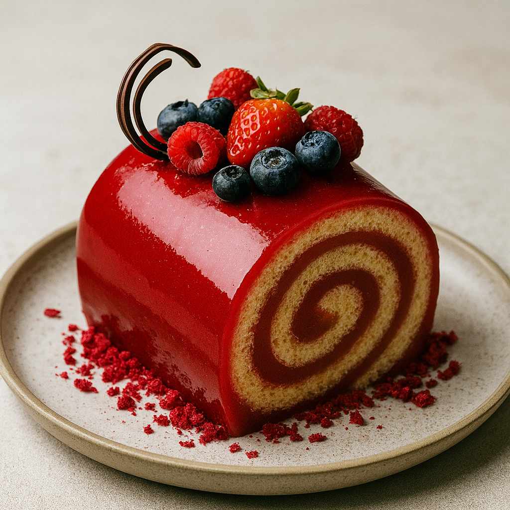 Empress Dowager Strawberry Mousse Roll-Entremet