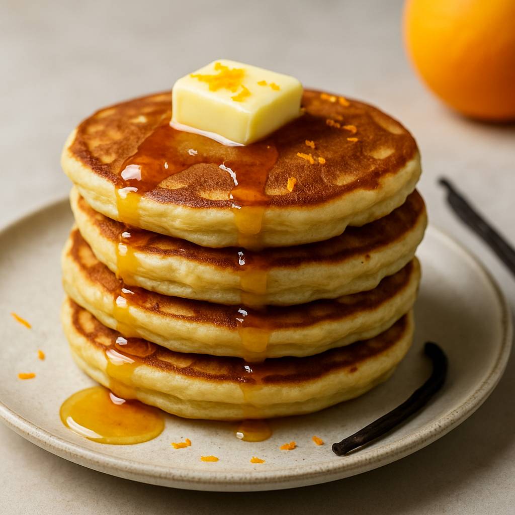 Fluffy Orange Vanilla Make-Ahead Pancakes