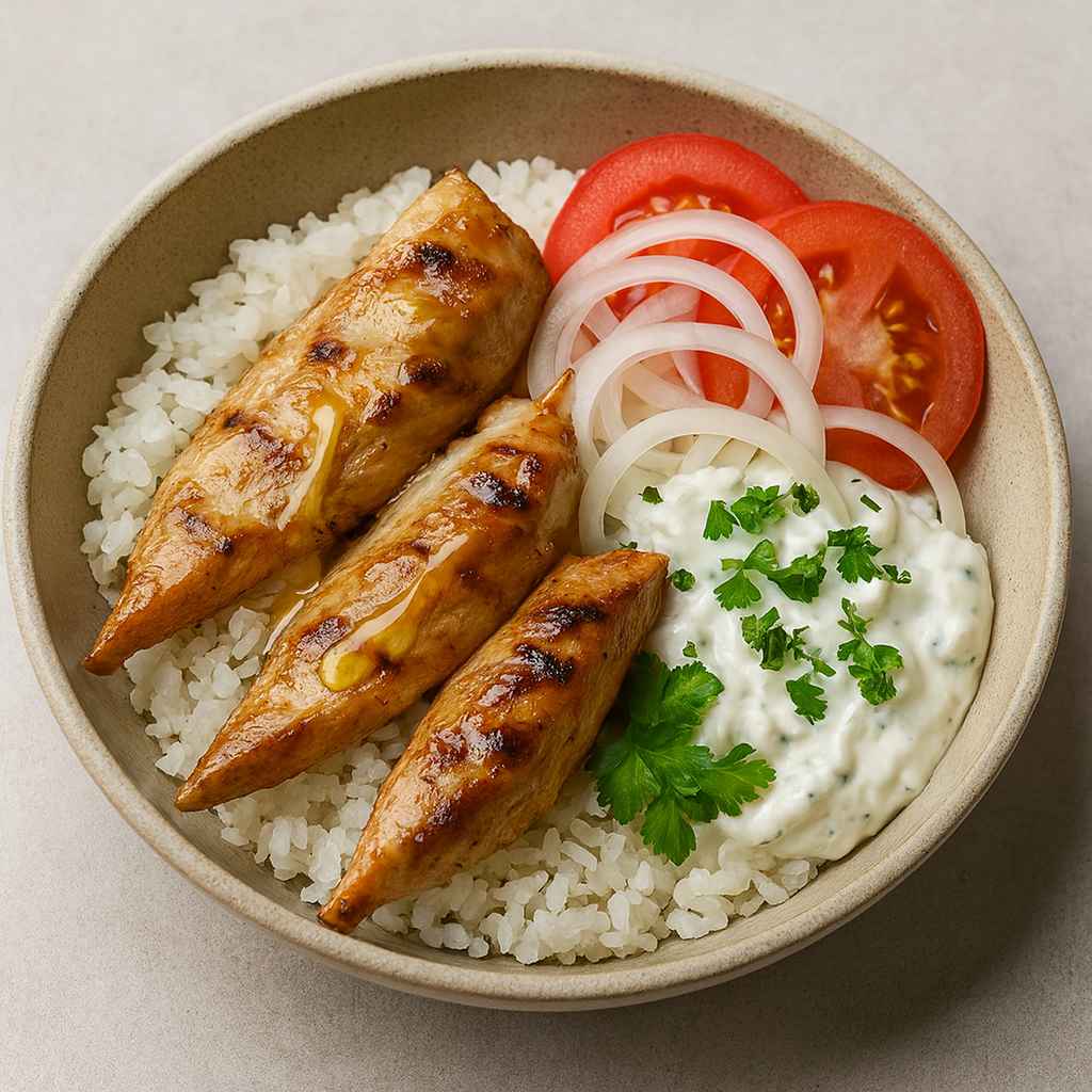 Greek Chicken Souvlaki with Lemon and Tzatziki