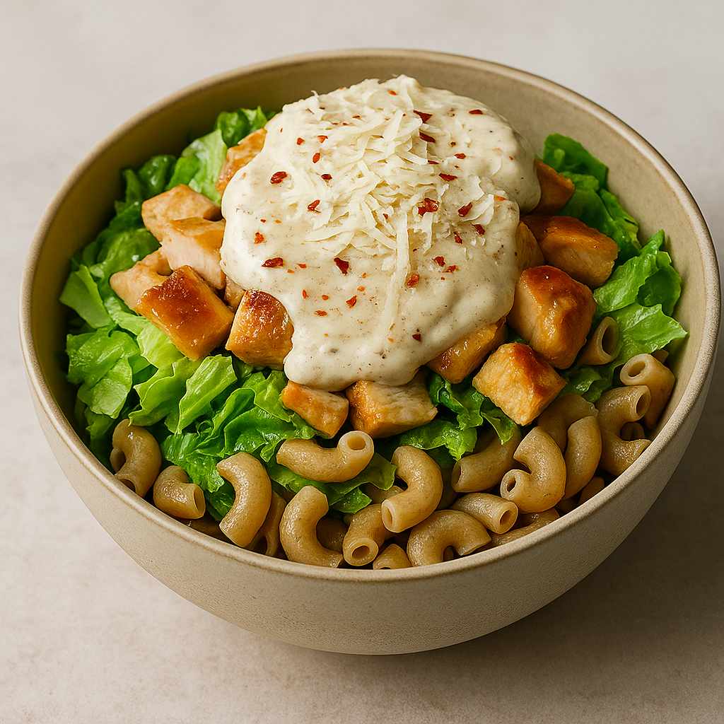 High-Protein Chicken Caesar Pasta Salad