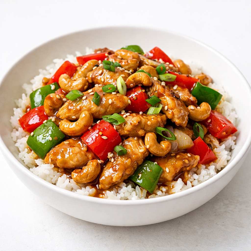 High-Protein Honey Cashew Chicken