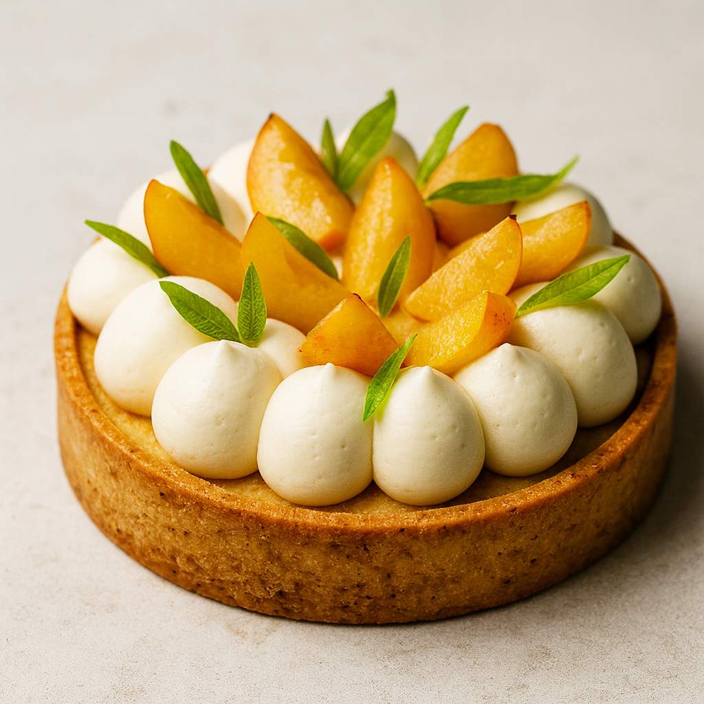 Elegant Mirabelle Plum Tart with Vanilla Ganache