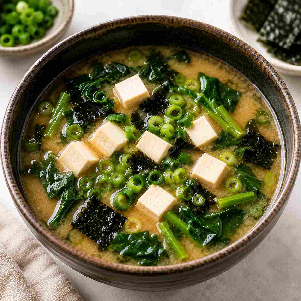 15-Minute Miso Soup with Tofu and Greens