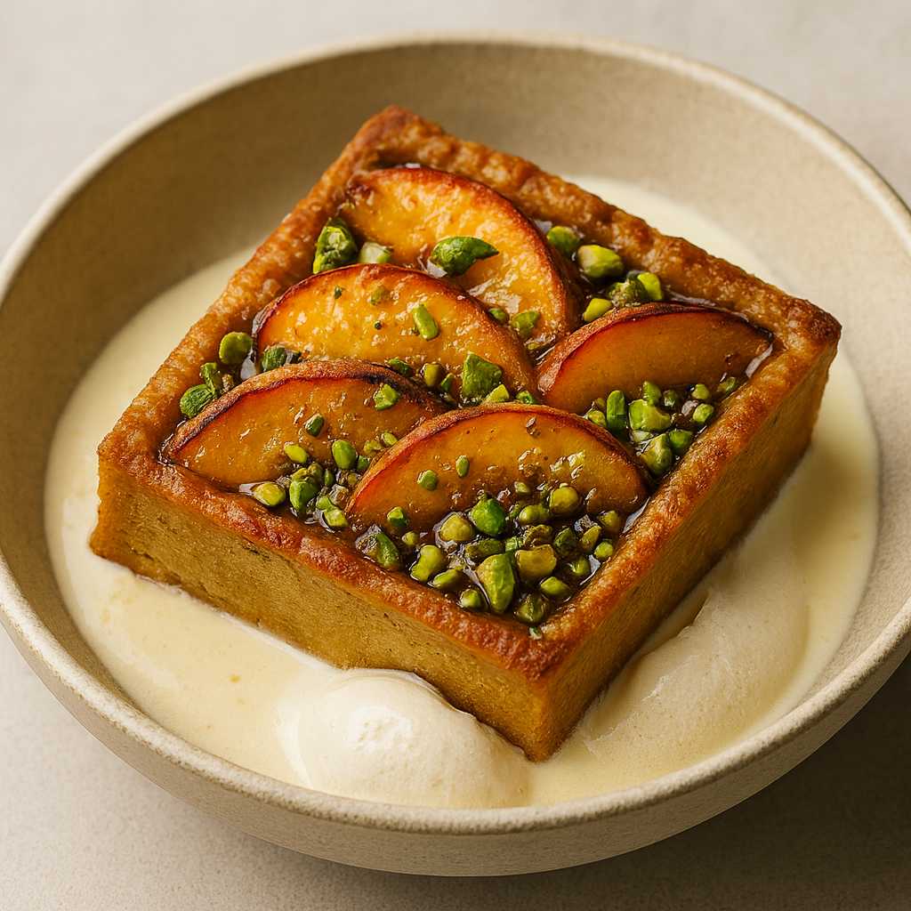 Peach Pistachio Rosewater Tart