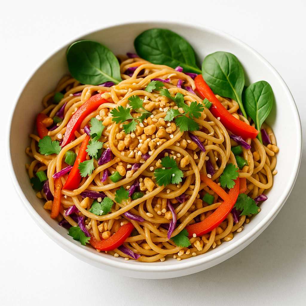 Vibrant Thai Noodle Salad with Creamy Peanut Dressing