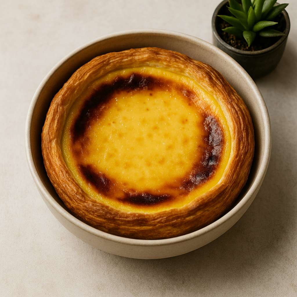 Vanilla Flan in Croissant Pastry Crust