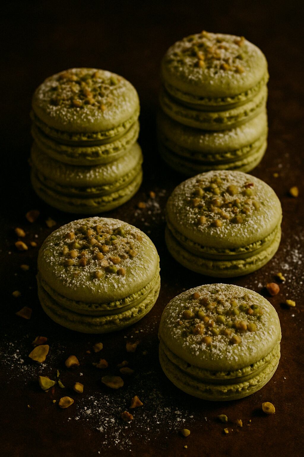 Warm Pistachio Macarons